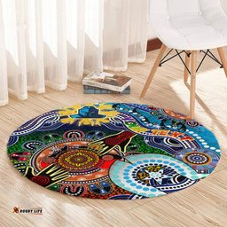 Personalised Titans NAIDOC Week 2024 Round Carpet Australia Aboriginal Dot Painting