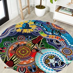 Personalised Titans NAIDOC Week 2024 Round Carpet Australia Aboriginal Dot Painting
