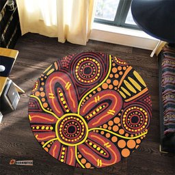 Amazing Aussie Australia Aboriginal Dot Art That Reflects Aboriginal Traditions Inspired Round Rug