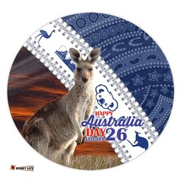 Amazing Aussie Australia Australia Day Kangaroo Happy Australia Day Aboriginal Pattern Round Rug