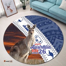 Amazing Aussie Australia Australia Day Kangaroo Happy Australia Day Aboriginal Pattern Round Rug