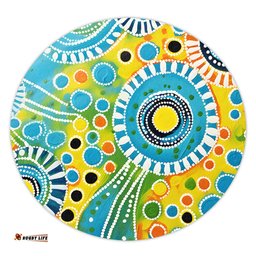 Amazing Aussie Australia Aboriginal Beautiful Abstract Pastel Round Rug