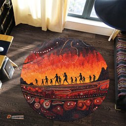 Amazing Aussie Australia Aboriginal The Sacred Dreamtime Painting Of The Indigenous Australian Round Rug