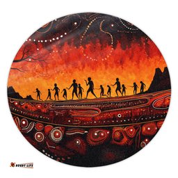 Amazing Aussie Australia Aboriginal The Sacred Dreamtime Painting Of The Indigenous Australian Round Rug