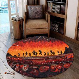 Amazing Aussie Australia Aboriginal The Sacred Dreamtime Painting Of The Indigenous Australian Round Rug