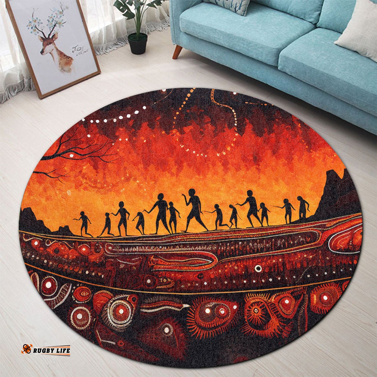 Amazing Aussie Australia Aboriginal The Sacred Dreamtime Painting Of The Indigenous Australian Round Rug