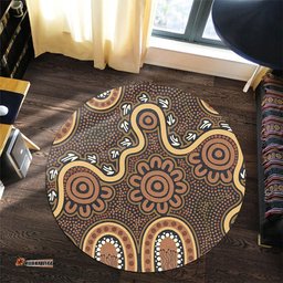 Amazing Aussie Australia Aboriginal Aboriginal Style Of Dot Art  Round Rug