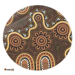 Amazing Aussie Australia Aboriginal Aboriginal Style Of Dot Art  Round Rug