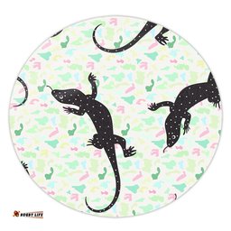 Amazing Aussie Australia Goanna Aboriginal Goanna Dot Art Colorful Inspired  Round Rug
