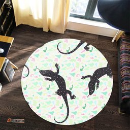 Amazing Aussie Australia Goanna Aboriginal Goanna Dot Art Colorful Inspired  Round Rug