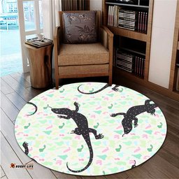 Amazing Aussie Australia Goanna Aboriginal Goanna Dot Art Colorful Inspired  Round Rug