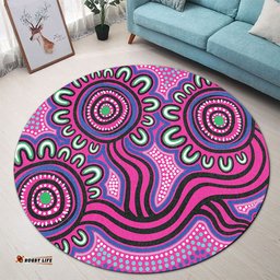 Amazing Aussie Australia Aboriginal Dot Patterns From Indigenous Australian Culture Round Rug