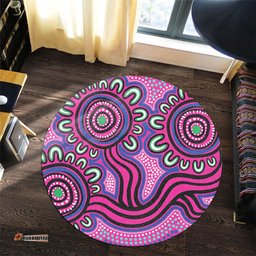 Amazing Aussie Australia Aboriginal Dot Patterns From Indigenous Australian Culture Round Rug