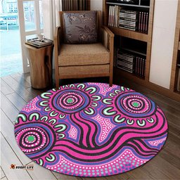 Amazing Aussie Australia Aboriginal Dot Patterns From Indigenous Australian Culture Round Rug