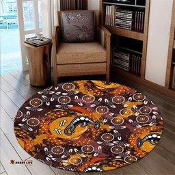 Amazing Aussie Australia Aboriginal Inspired Kangaroo Aboiginal Inspired Dot Painting Style Round Rug