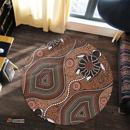 Amazing Aussie Australia Aboriginal Aboriginal Turtle Art Background Round Rug