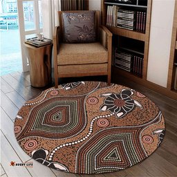 Amazing Aussie Australia Aboriginal Aboriginal Turtle Art Background Round Rug