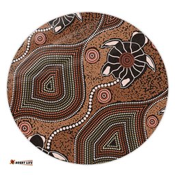 Amazing Aussie Australia Aboriginal Aboriginal Turtle Art Background Round Rug