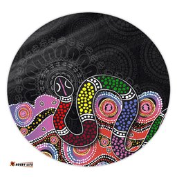 Amazing Aussie Australia Rainbow Serpent Aboriginal Dreamtime Rainbow Serpent Featuring Dot Style Round Rug