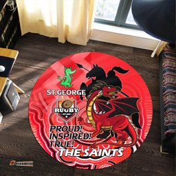 Amazing Aussie Australia Dragons Australia Dragons Ball Aboriginal Inspired Indigenous Sport Style Round Rug