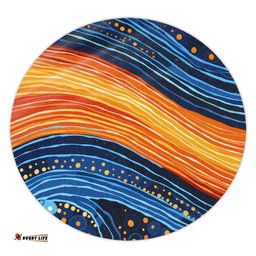 Amazing Aussie Australia Dreaming Aboriginal Aboriginal Culture Rive In Dot Painting Inspired Round Rug