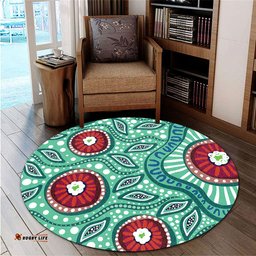 Amazing Aussie Australia Aboriginal Dot Painting Artwork Round Rug