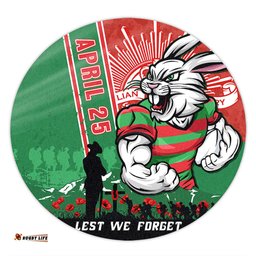 Amazing Aussie South Sydney Rabbitohs Anzac Day Lest We Forget Strong Fighting Spirit Round Rug