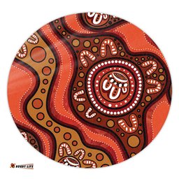 Amazing Aussie Australia Painting Illustration With Dot Art In Aboriginal Brown Style Round Rug