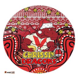 Amazing Aussie St. George Illawarra Dragons Christmas Custom Christmas Knit Patterns Vintage Jersey Ugly Round Rug