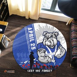 Amazing Aussie Canterbury Bankstown Bulldogs Anzac Day Lest We Forget Strong Fighting Spirit Round Rug