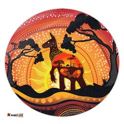 Amazing Aussie Australia Aboriginal Painting Depicting Nature's Beauty Round Rug
