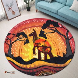 Amazing Aussie Australia Aboriginal Painting Depicting Nature's Beauty Round Rug