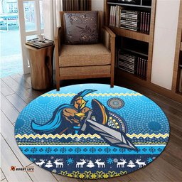 Amazing Aussie Gold Coast Titans Australia Ugly Xmas With Aboriginal Patterns For Die Hard Fans Round Rug