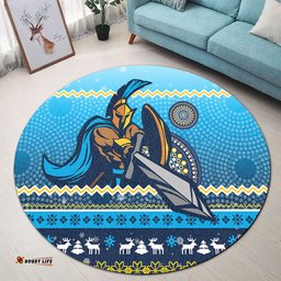 Amazing Aussie Gold Coast Titans Australia Ugly Xmas With Aboriginal Patterns For Die Hard Fans Round Rug