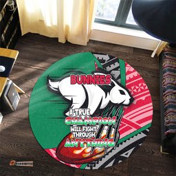 Amazing Aussie South Sydney Rabbitohs A True Champion Will Fight Through Anything With Polynesian Patterns Round Rug