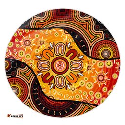 Amazing Aussie Australia Aboriginal Dot Painting Art Style Round Rug