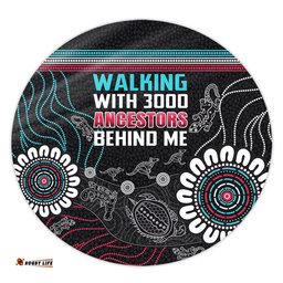 Amazing Aussie Australia Aboriginal Walking with 3000 Ancestors Behind Me Black Round Rug