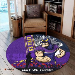 Amazing Aussie Melbourne Storm Anzac Day Lest We Forget Strong Fighting Spirit Round Rug