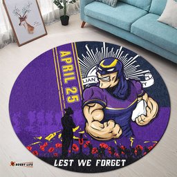 Amazing Aussie Melbourne Storm Anzac Day Lest We Forget Strong Fighting Spirit Round Rug