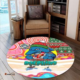 Amazing Aussie Redcliffe Dolphins Christmas A New History Begins Round Rug