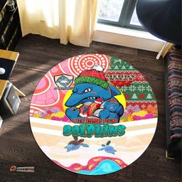Amazing Aussie Redcliffe Dolphins Christmas A New History Begins Round Rug