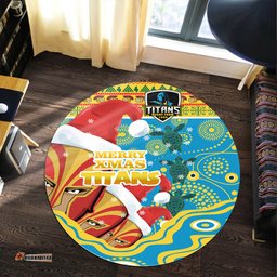 Amazing Aussie Gold Coast Titans Christmas Custom Merry Titans Christmas Indigenous Round Rug
