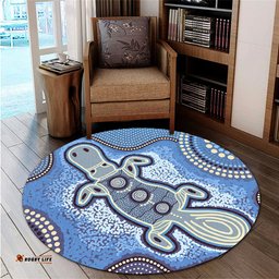 Amazing Aussie Australia Aboriginal Platypus Aboriginal Dot Painting Round Rug