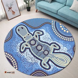 Amazing Aussie Australia Aboriginal Platypus Aboriginal Dot Painting Round Rug