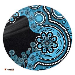 Amazing Aussie Australia Aboriginal Indigenous Dot Painting Blue Round Rug