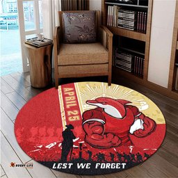 Amazing Aussie Redcliffe Dolphins Anzac Day Lest We Forget Strong Fighting Spirit Round Rug