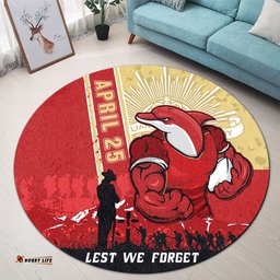 Amazing Aussie Redcliffe Dolphins Anzac Day Lest We Forget Strong Fighting Spirit Round Rug