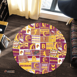 Amazing Aussie Brisbane Broncos Team Of Us Die Hard Fan Supporters Comic Style Round Rug