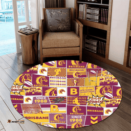Amazing Aussie Brisbane Broncos Team Of Us Die Hard Fan Supporters Comic Style Round Rug