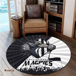 Amazing Aussie Collingwood Breaking Through Fan Design Round Rug